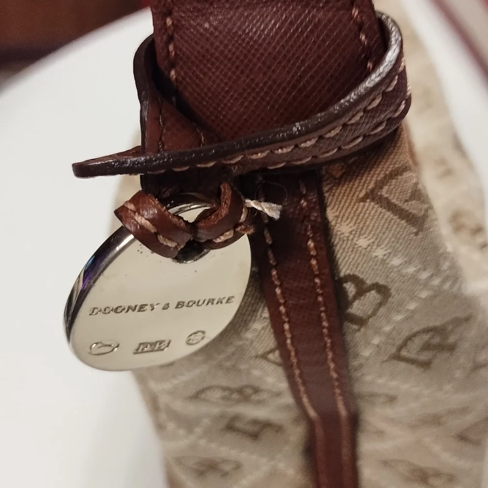 DB Logo Mini Bucket Hobo Bag With Leather Trim - Picture 7 of 14